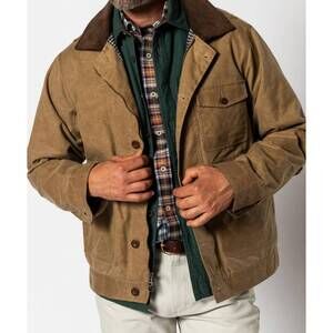 NEW DUCK HEAD waxed duck canvas rancher jacket in umber brown